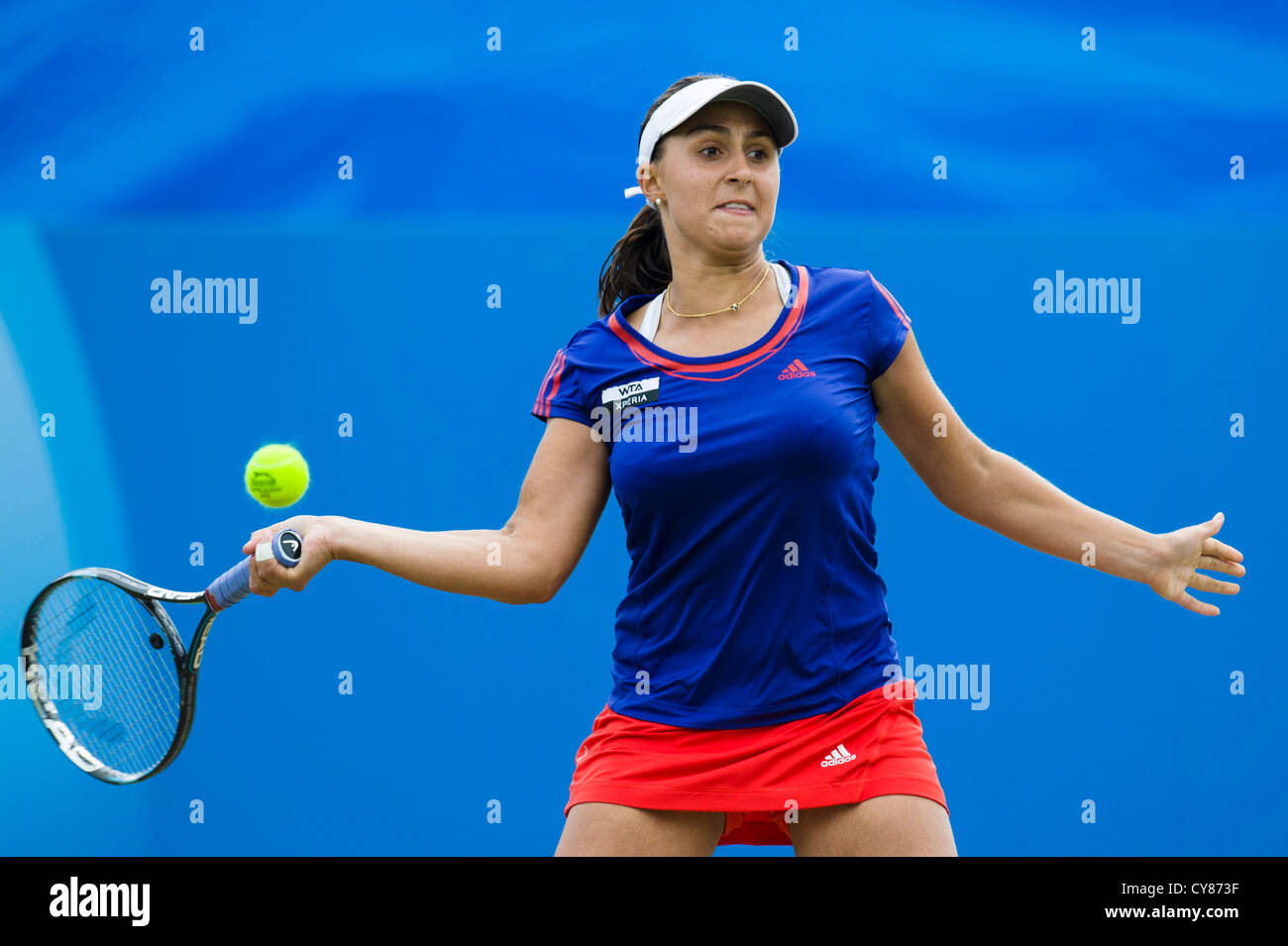 AEGON International 2012. Tamira Paszek Österreich in Aktion. Stockfoto