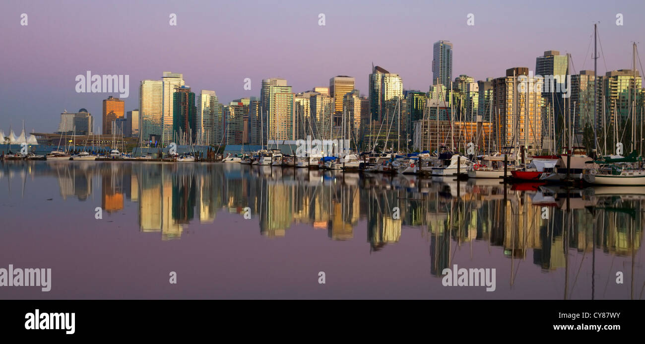 Vancouver downtown Abend, Kanada BC Stockfoto