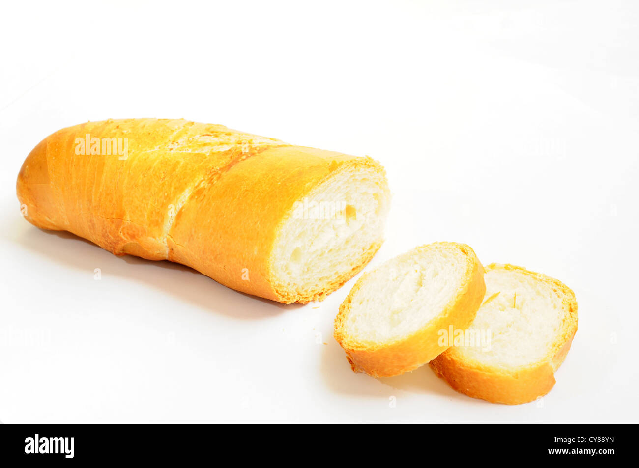 Brot essen französische Bäckerei gebacken weißes Brot Baguette braune frische Mehl lange Müsli Frühstück Kruste Gourmetmenü Ernährung essen Stockfoto