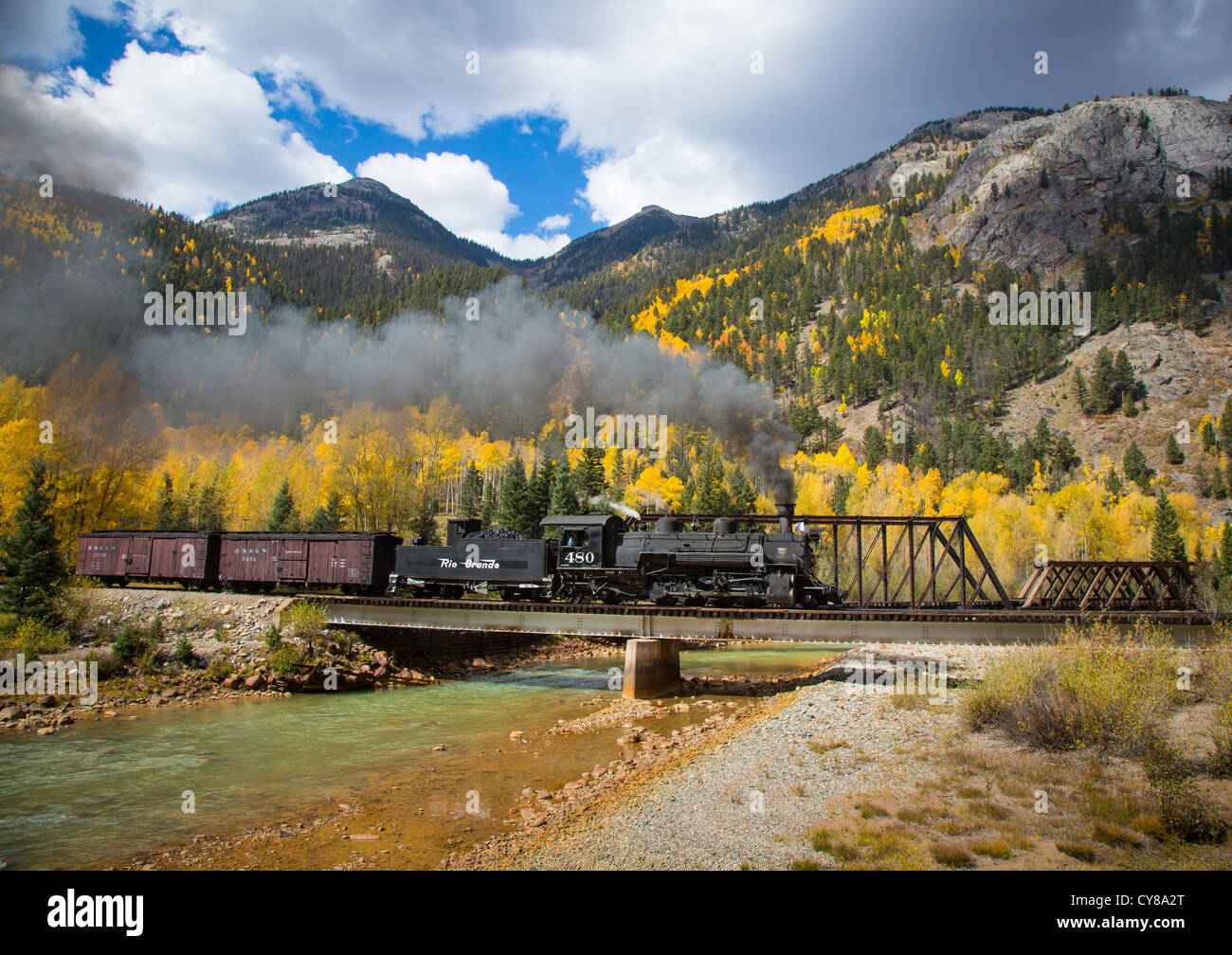 Durango-Silverton Narrow Gauge Railroad Stockfoto