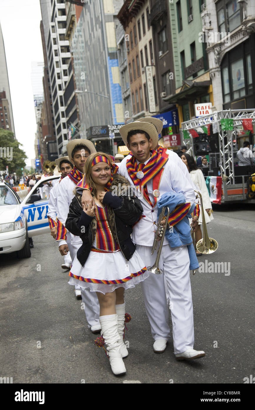 Hispanische Day Parade in New York City. Parade-Interpreten aus Guatemala Stockfoto
