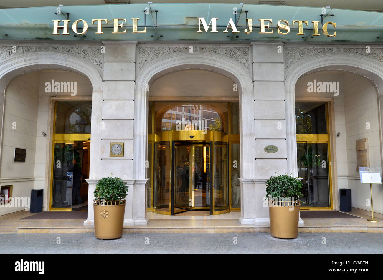 Hotel Majestic-Fassade in Barcelona Stockfoto