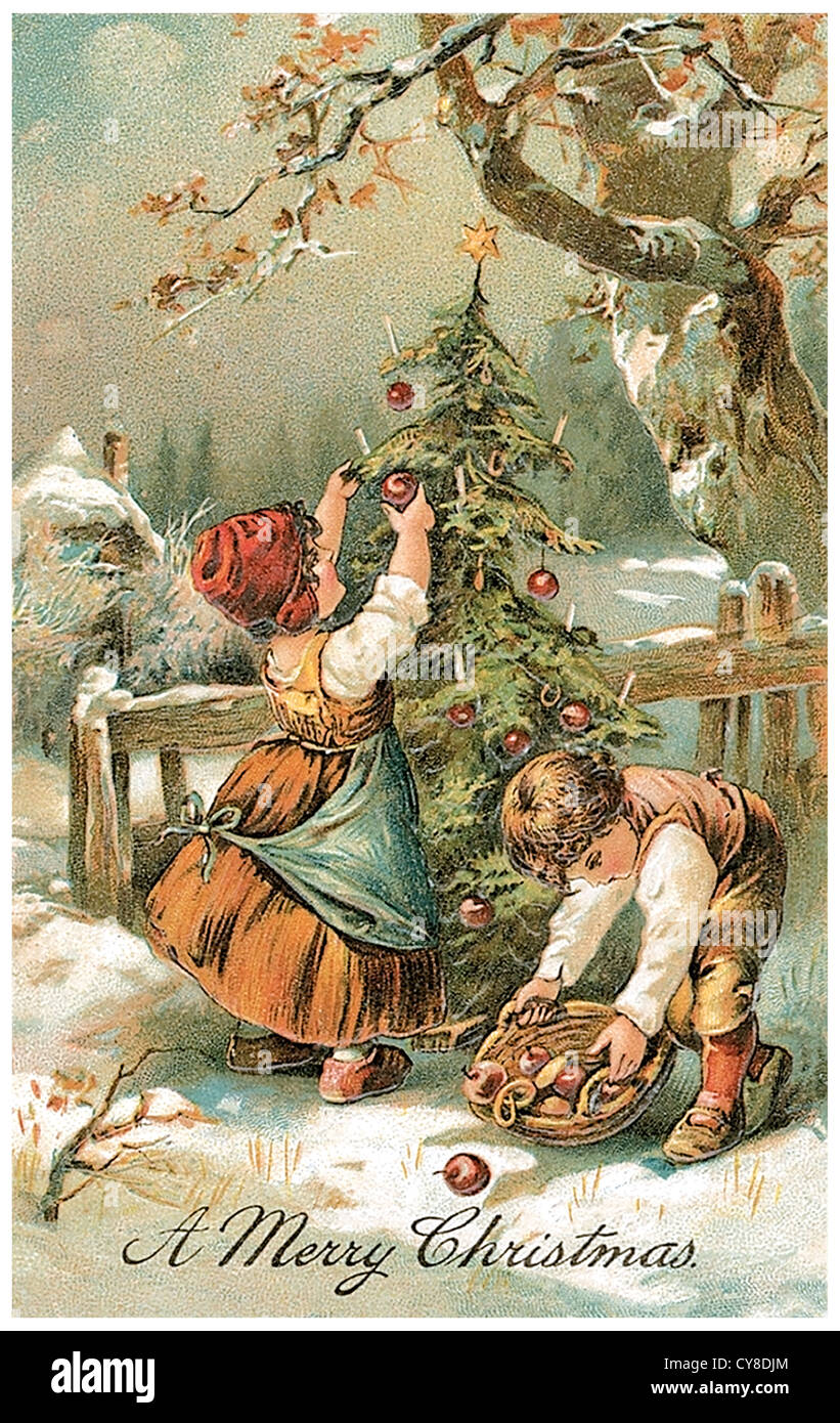 Victorian christmas tree children -Fotos und -Bildmaterial in hoher ...