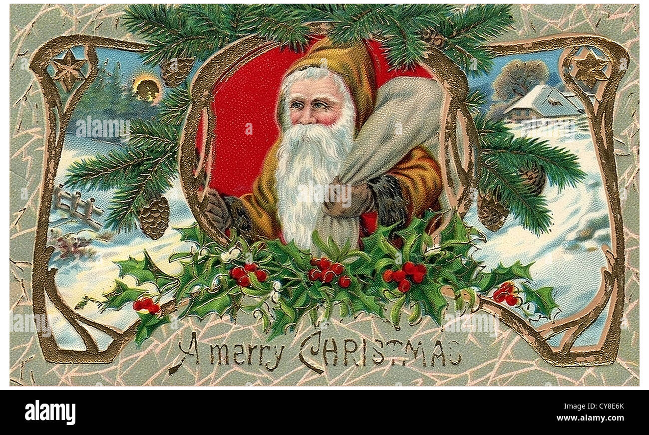 Santa Claus mit ornament Stockfoto