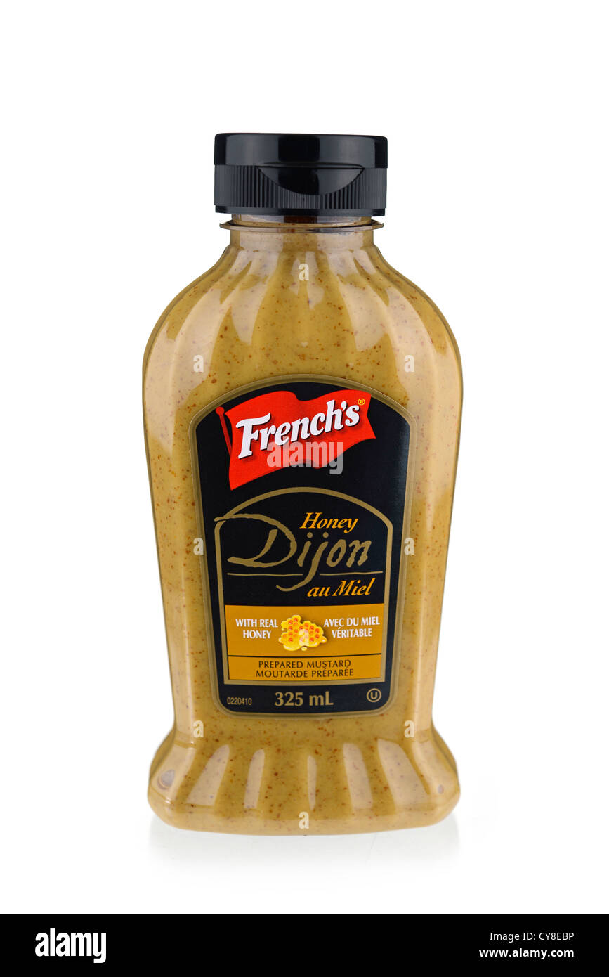 Dijon Senf Flasche, Honig Senf Stockfoto