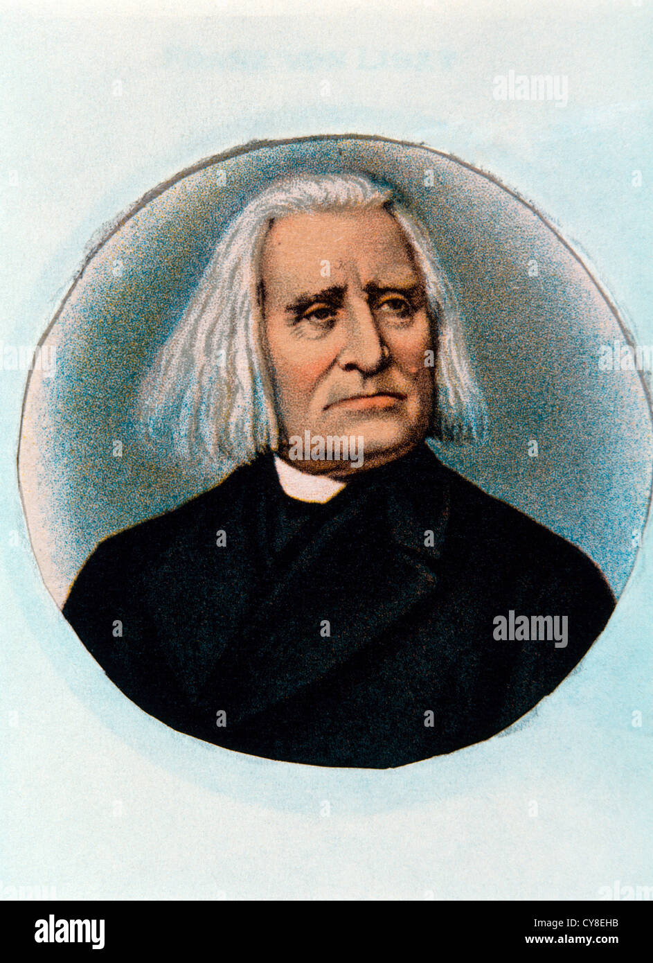 Franz Liszt (1811-1886), ungarischer Komponist, Porträt, Lithographie Stockfoto