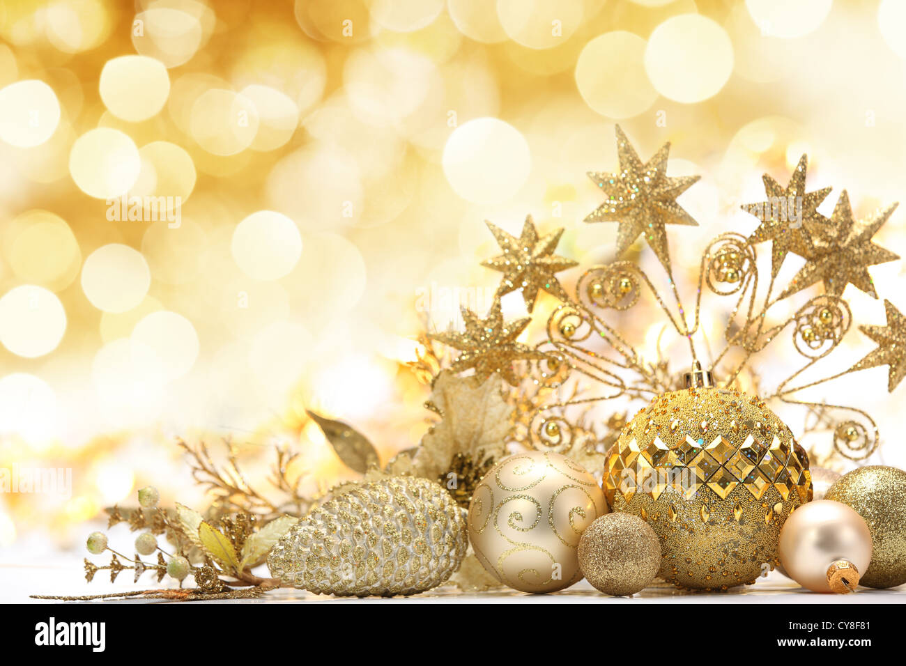 Weihnachtsdekoration auf abstrakten Hintergrund Stockfoto