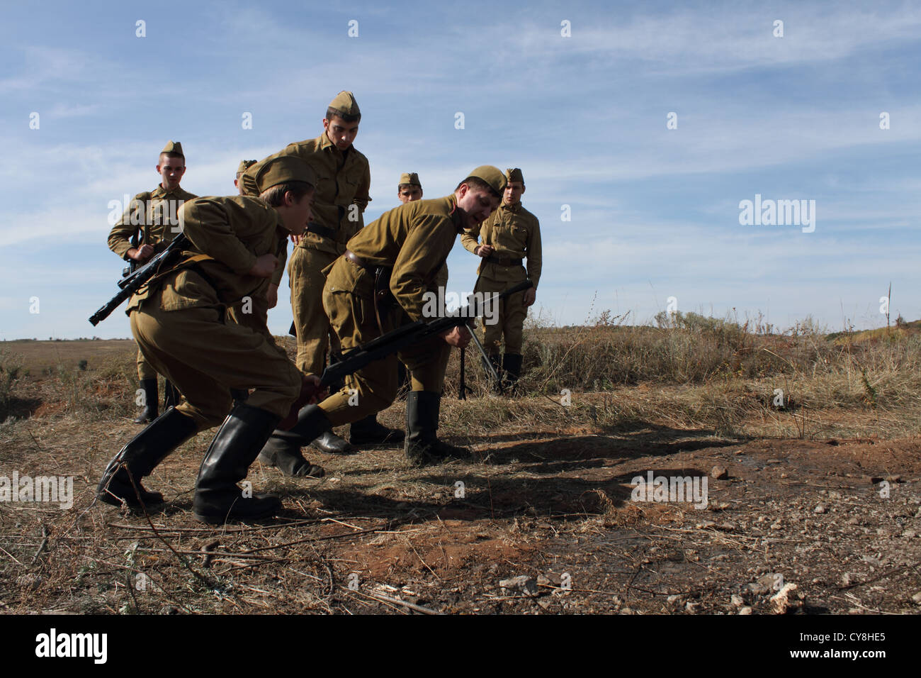 Mitglieder der 'Frontier' Geschichte Club trägt historische sowjetische uniform Stockfoto