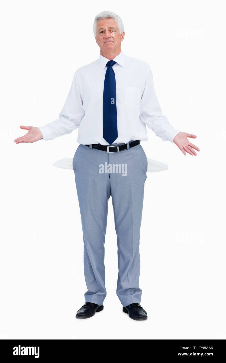 Porträt eines Geschäftsmannes mit leeren Händen Stockfoto