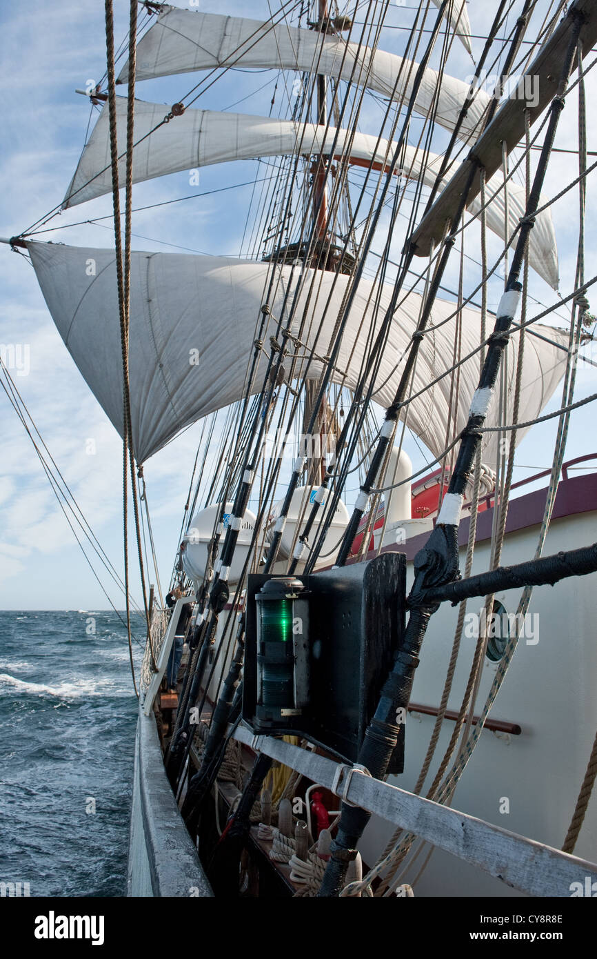 Steuerbord des Astrid Tall Ship in Full Sail Stockfoto