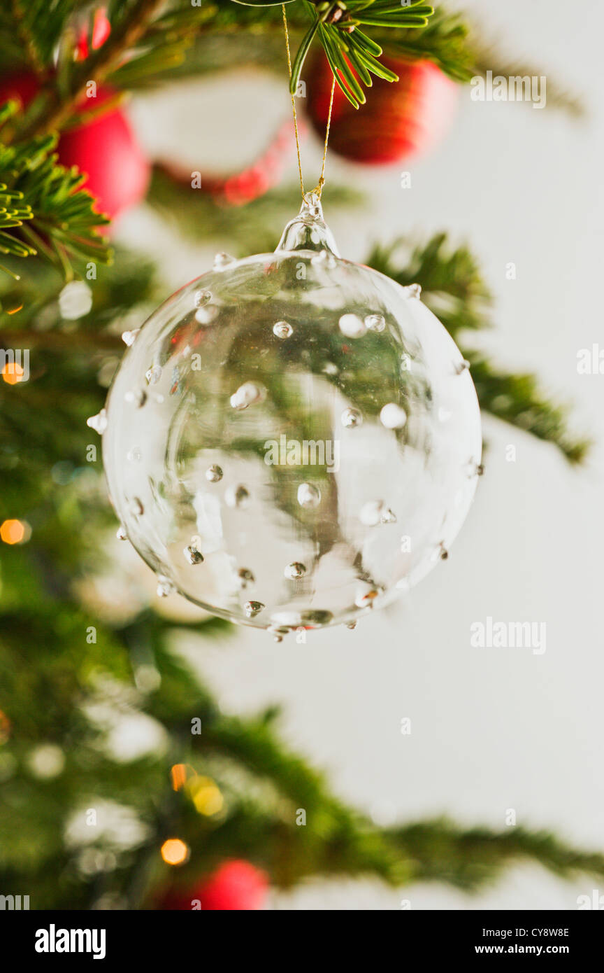 Glas Christbaumschmuck Stockfoto