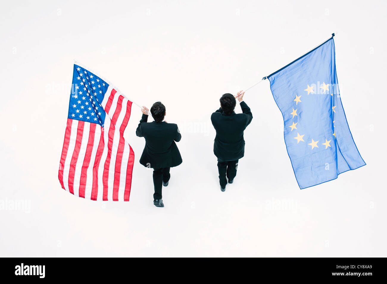 Die Vereinigten Staaten und der Europäischen Union sind wirtschaftliche Verbündete Stockfoto