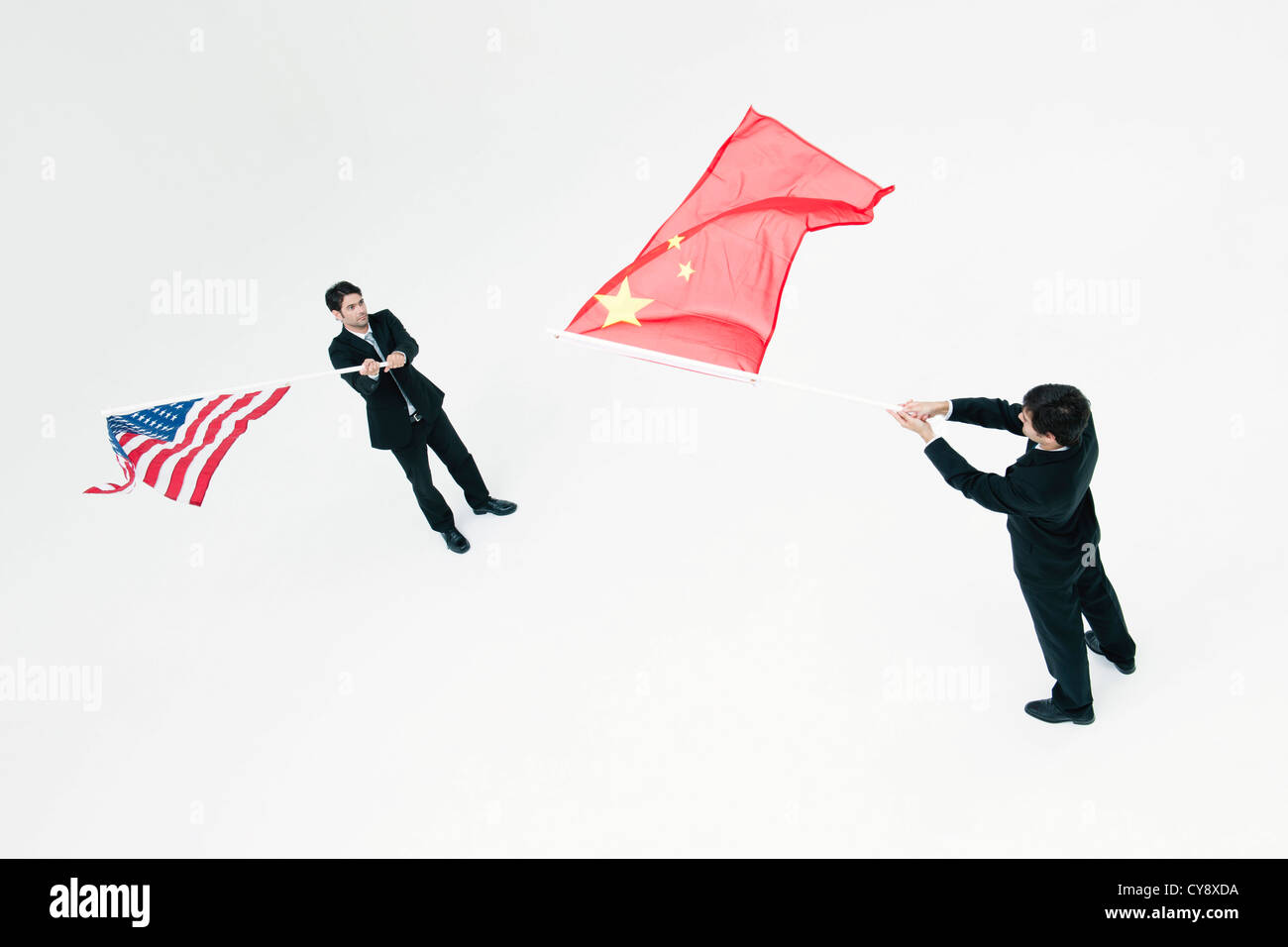 China und die Vereinigten Staaten konkurrieren wirtschaftlich Stockfoto