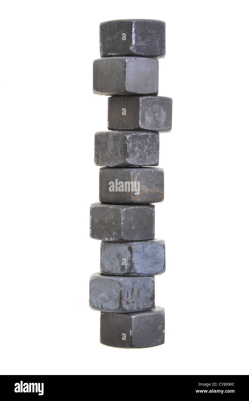 Stack Muttern Symbol Bau- und Wirtschaftswachstum Stockfoto