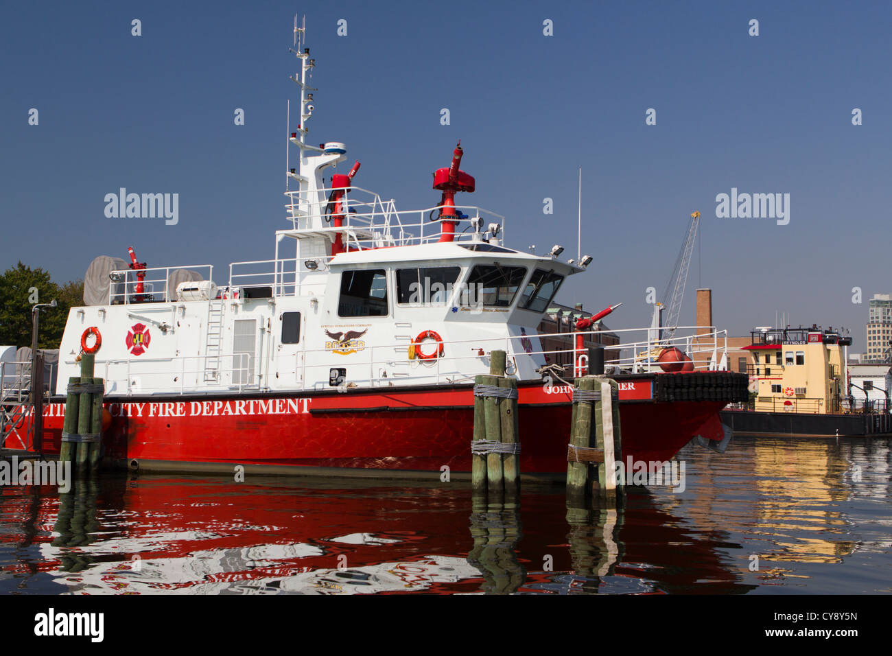 Baltimore Stadt Feuerwehr medizinischer Notfall Boot Stockfoto