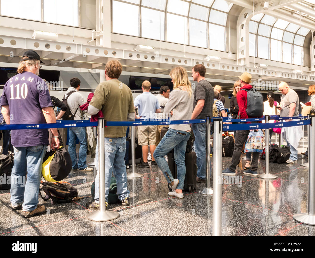 United Airlines Check-in, Chicago O' Hare International Airport, IL Stockfoto