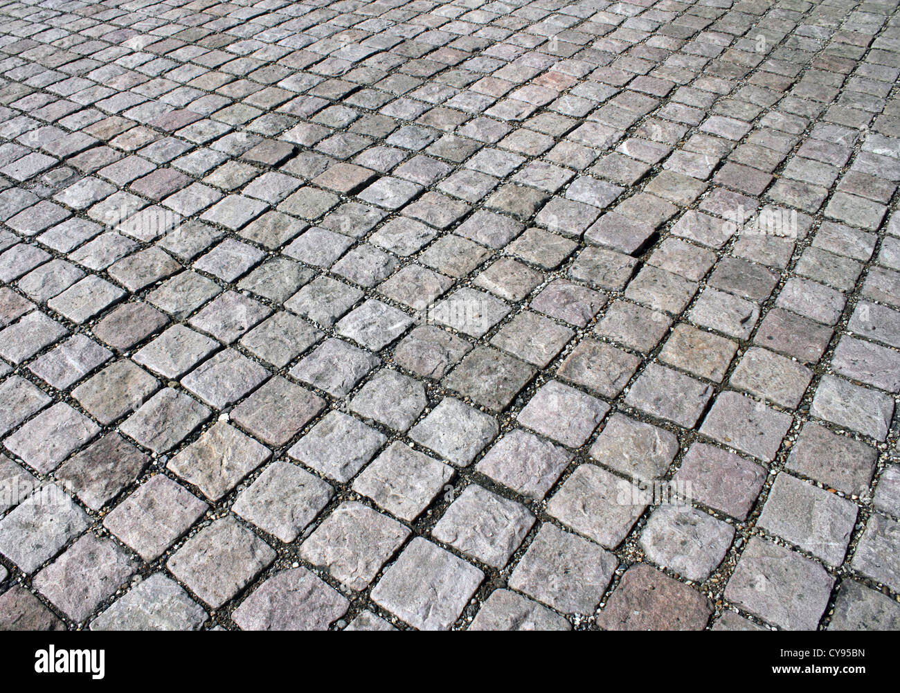 Granit Pflastersteine, UK Stockfoto
