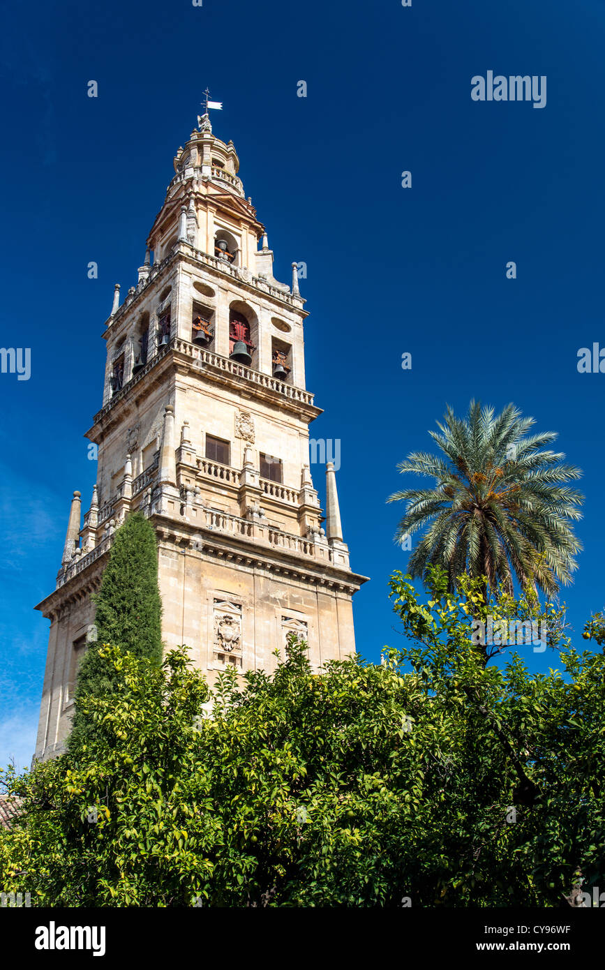 Der Torre del Alminar Glockenturm, Mezquita-Kathedrale, Córdoba, Andalusien, Spanien Stockfoto