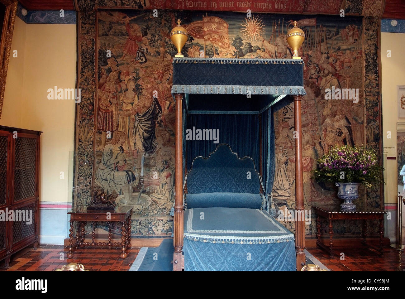 Frankreich Château de Chenonceau ist ein Herrenhaus in der Nähe des kleinen Dorfes Chenonceaux, Loire-Tal. Diane de Poitiers Schlafzimmer Stockfoto