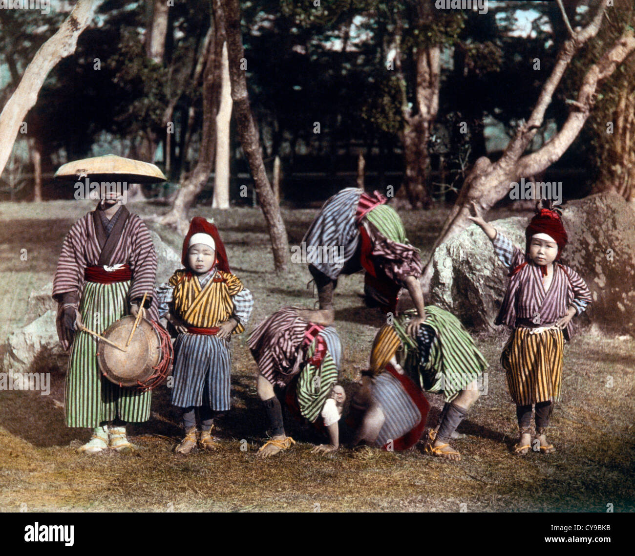 Japanische Kinder Akrobaten, um 1880 Stockfoto