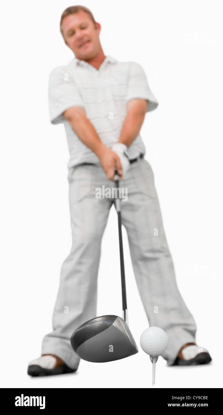 Golfspieler, schwingen Stockfoto