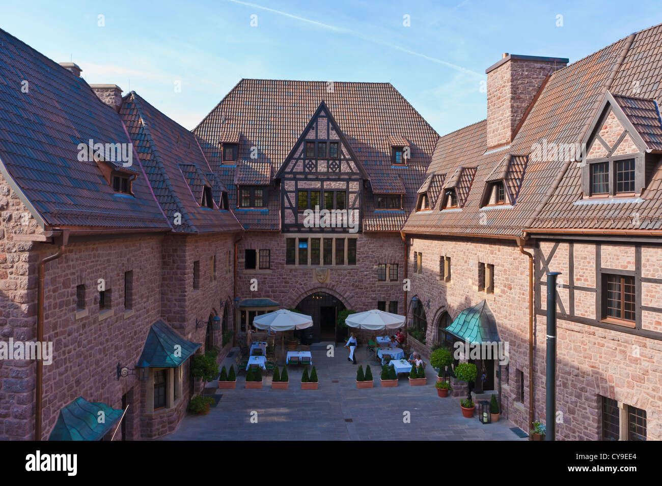 AUF DER WARTBURG HOTEL RESTAURANT, DIE WARTBURG, EISENACH, THÜRINGEN, DEUTSCHLAND Stockfoto