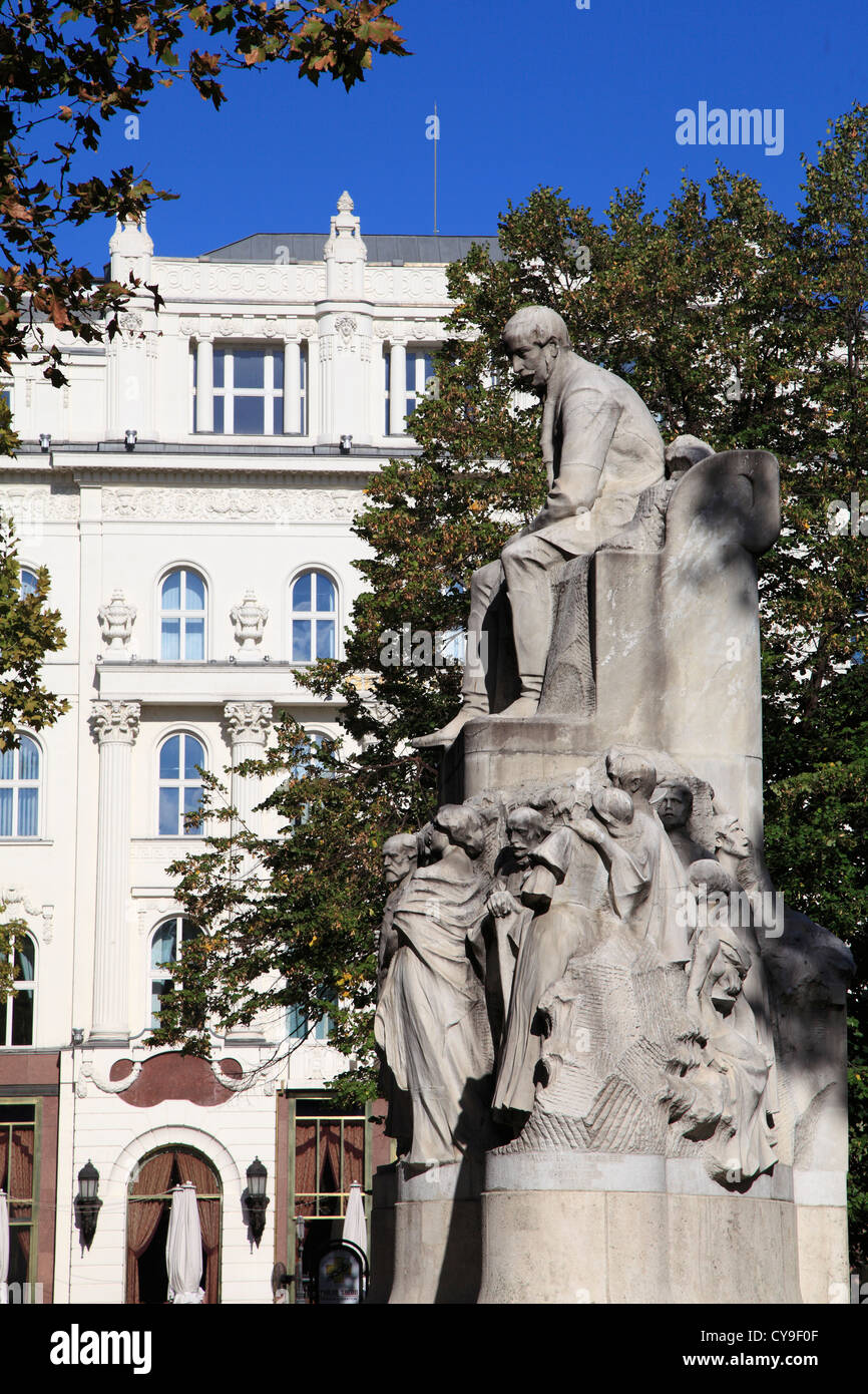 Ungarn, Budapest, Dichter, Mihály Vörösmarty, Statue, Stockfoto