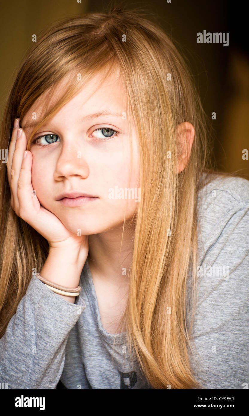 Trauriges Mädchen Stockfoto