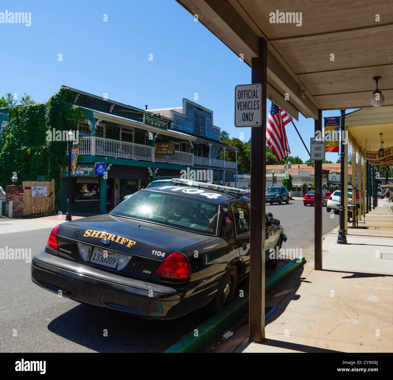 Jamestown, Kalifornien - historische Goldrush Township in der Nähe der Minen "Motherlode". Stockfoto