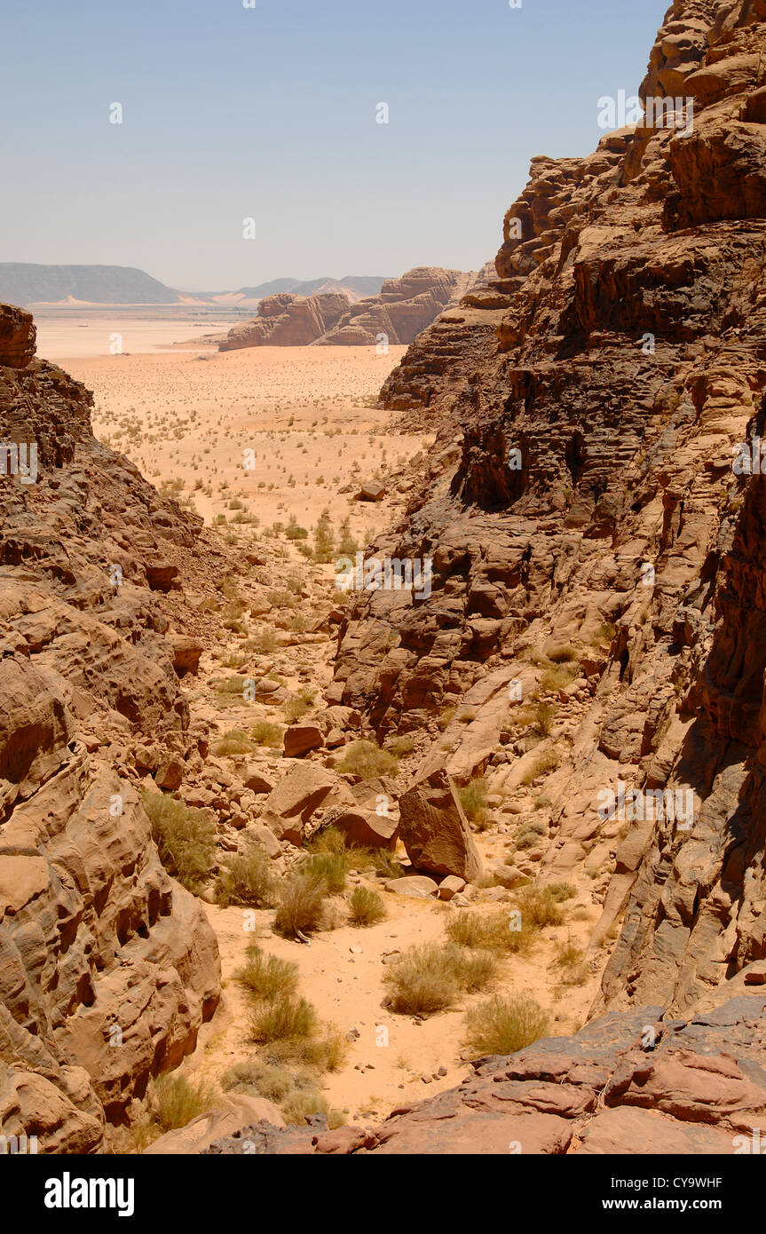 Wadi Rum-Tal Stockfoto