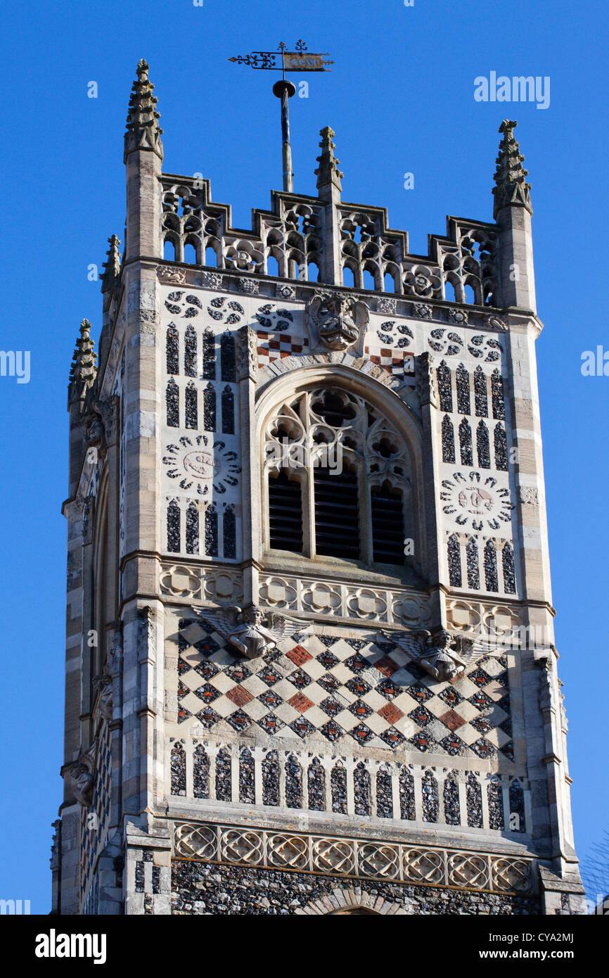 Detail der verzierten Turm des St Lawrences Zentrum Ipswich Suffolk England Stockfoto