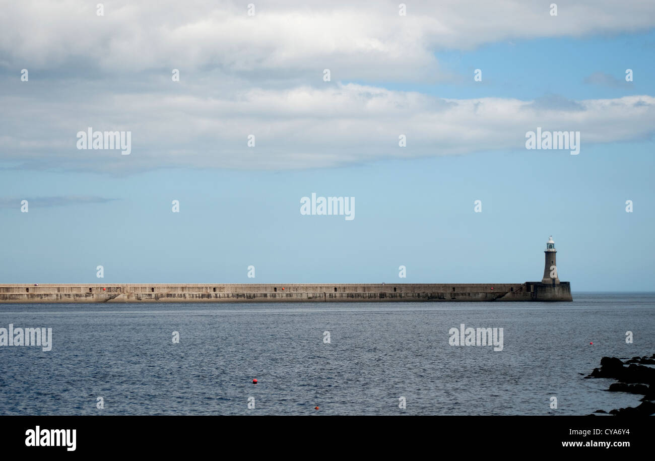 Tynemouth Leuchtturm, South Shields, Tyne & Verschleiß, Nordostengland Stockfoto