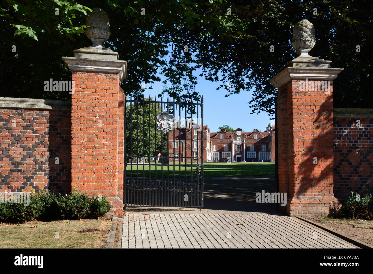 Eingangstor nach Christchurch Park Ipswich Suffolk England Stockfoto