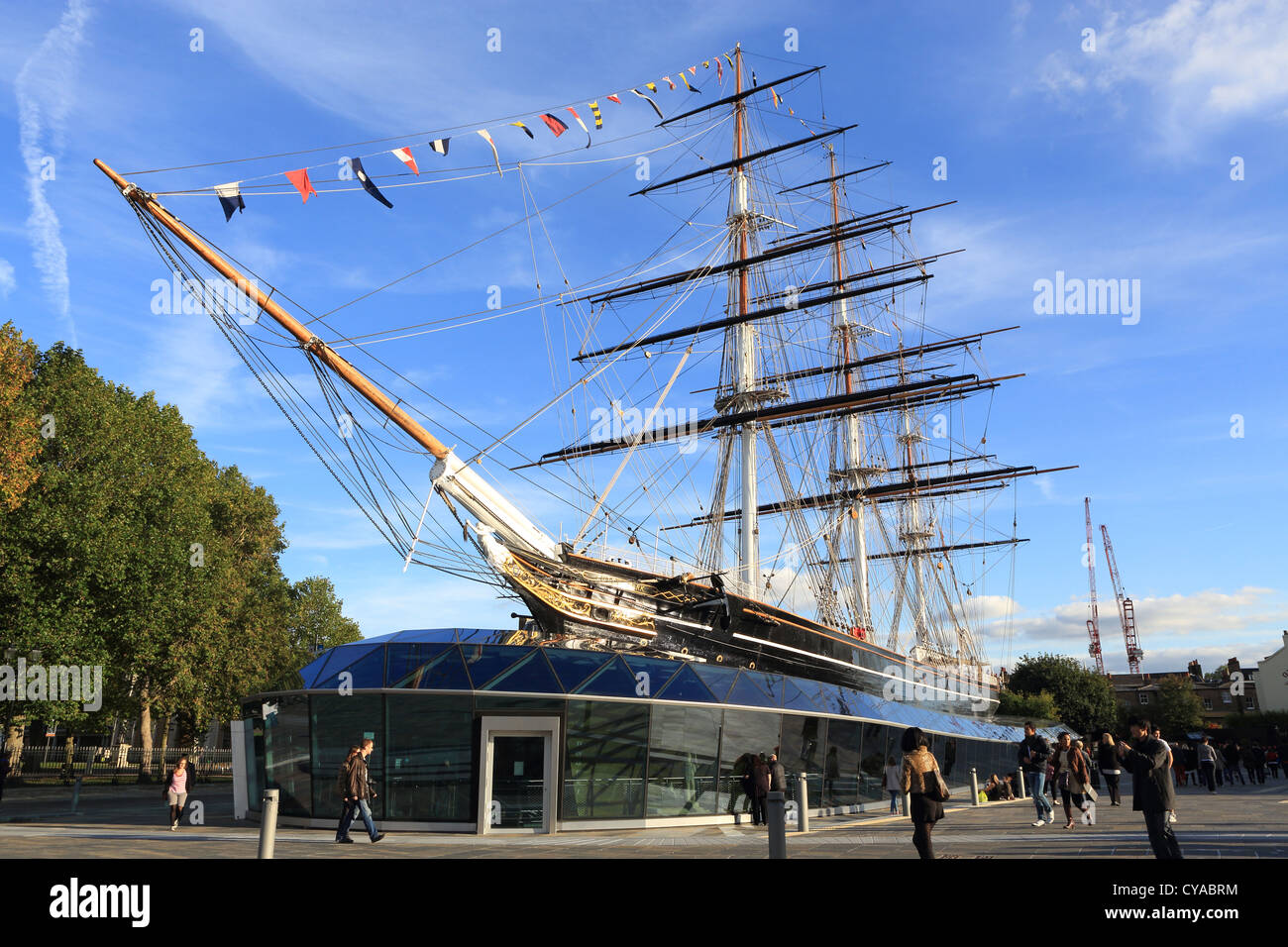 Die neu eröffneten (2012) Cutty Sark Tea Clipper ship in Greenwich, SE London, England, UK Stockfoto