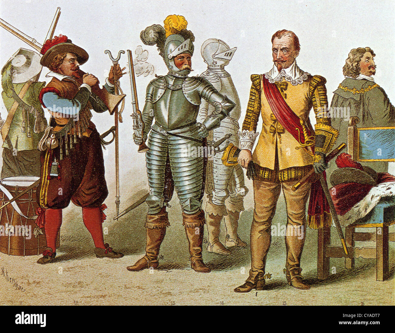 DEUTSCHE Soldaten über 1650 Stockfoto