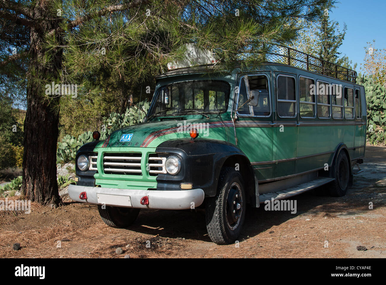 Alten Bus noch in einwandfreiem Zustand, in Zypern Stockfoto