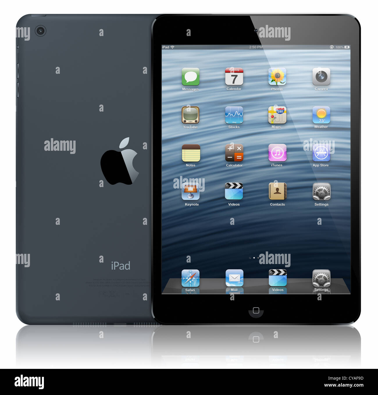 IPad Mini, ein völlig neues iPad Design, das 23 Prozent dünner und leichter als das iPad der dritten Generation von 53 Prozent. Stockfoto