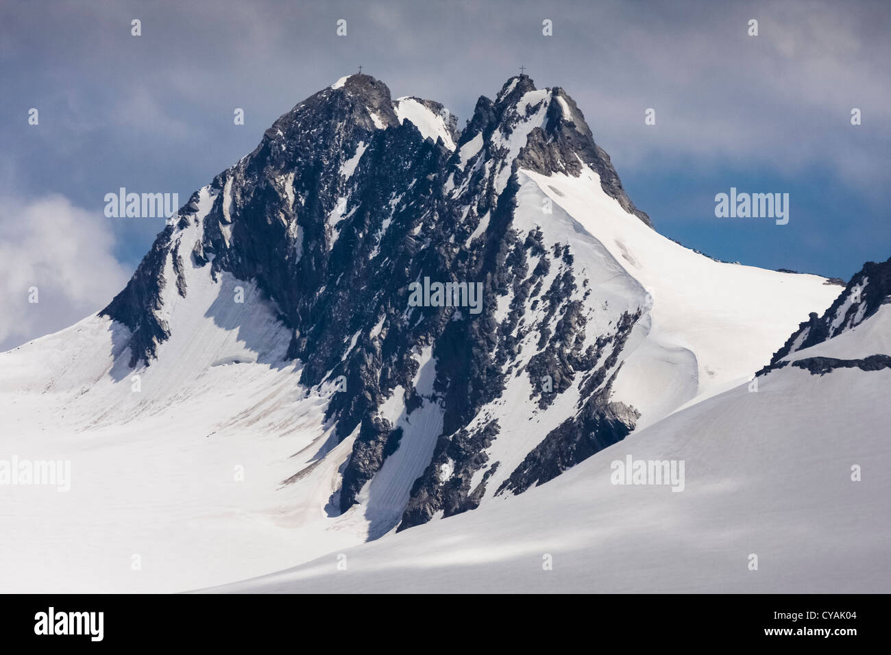 Die beiden Gipfel der Hochwilde, auch bekannt als Hohe Wilde in den österreichischen Alpen Stockfoto