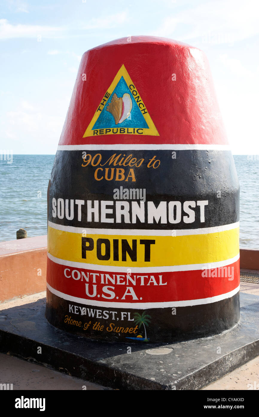 südlichsten Punkt der kontinentalen Usa in Key West Florida Usa Stockfoto