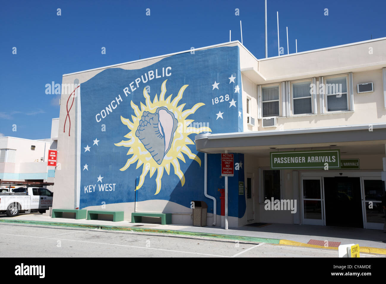 Conch Republik Flagge Wandbild Key West international Flughafen Florida Usa Stockfoto