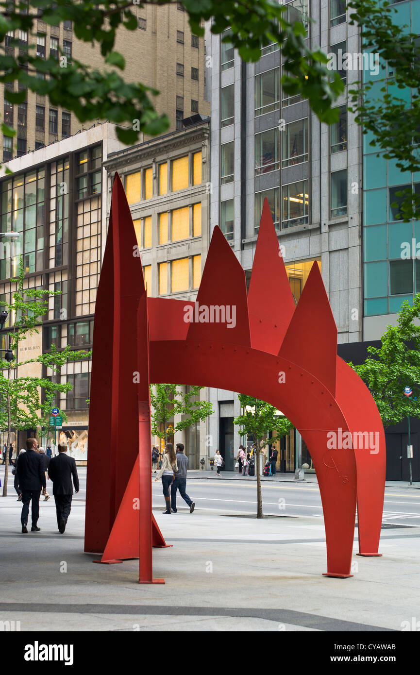 CALDER STATUE MADISON AVENUE IN NEW YORK CITY Stockfoto