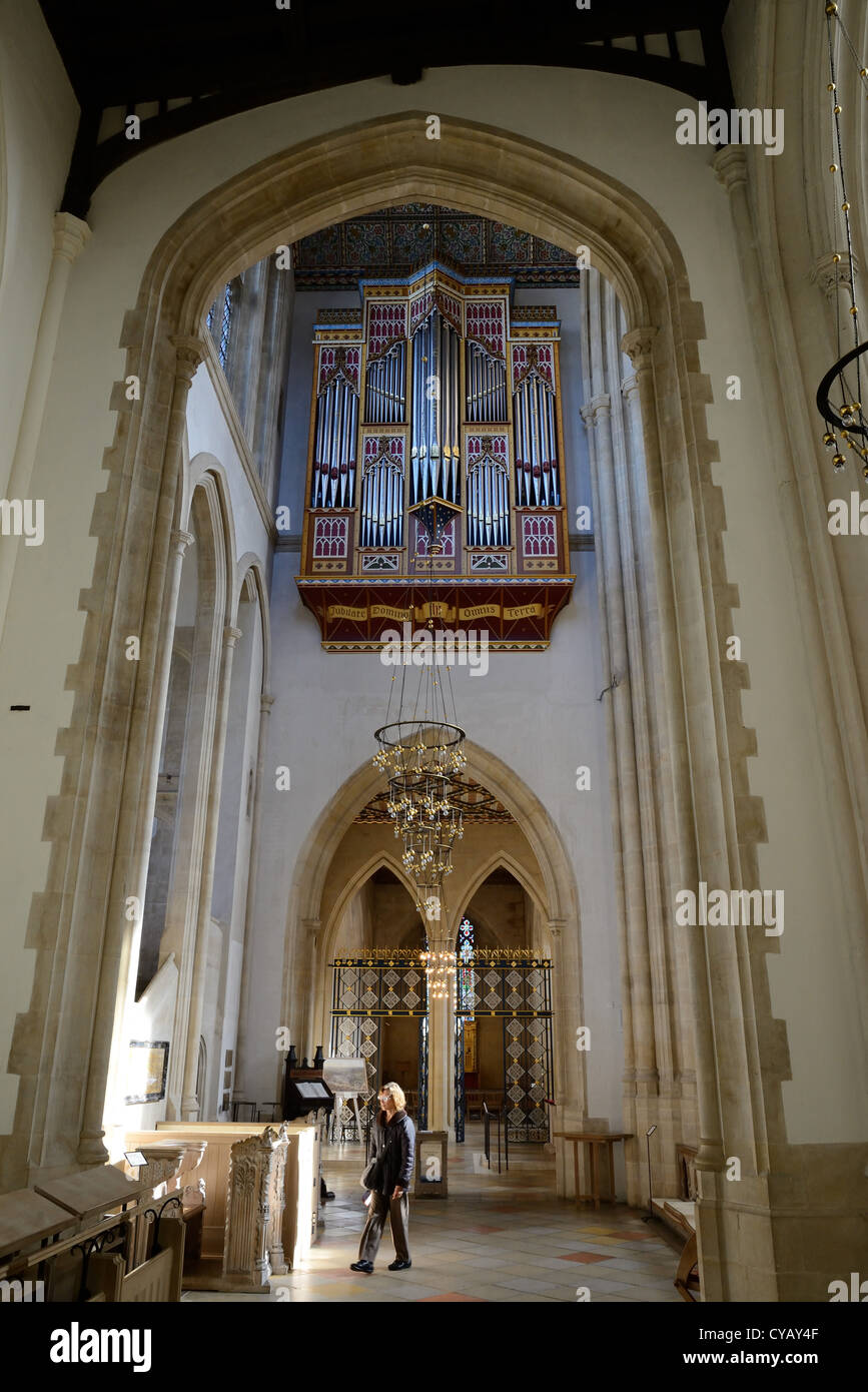 Die Orgelempore in St Edmundsbury Cathedral Stockfoto