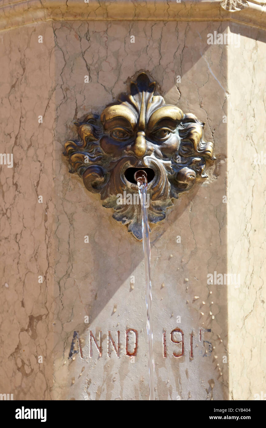 Wasserspeier an einen Trinkbrunnen schließen Detail, Venedig, Veneto, Italien, UNESCO Stockfoto
