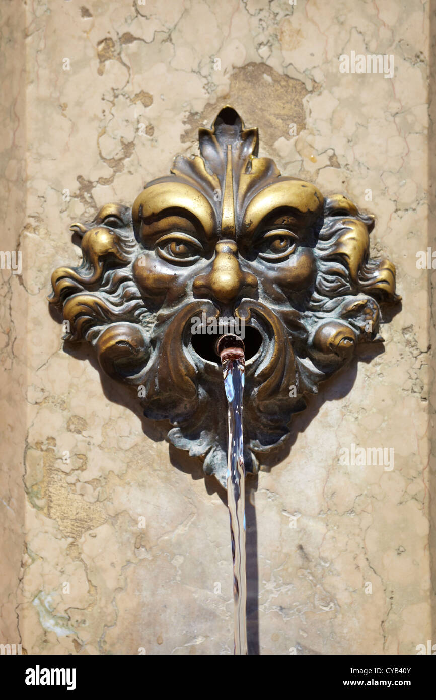 Wasserspeier an einen Trinkbrunnen schließen Detail, Venedig, Veneto, Italien, Europa, UNESCO Stockfoto