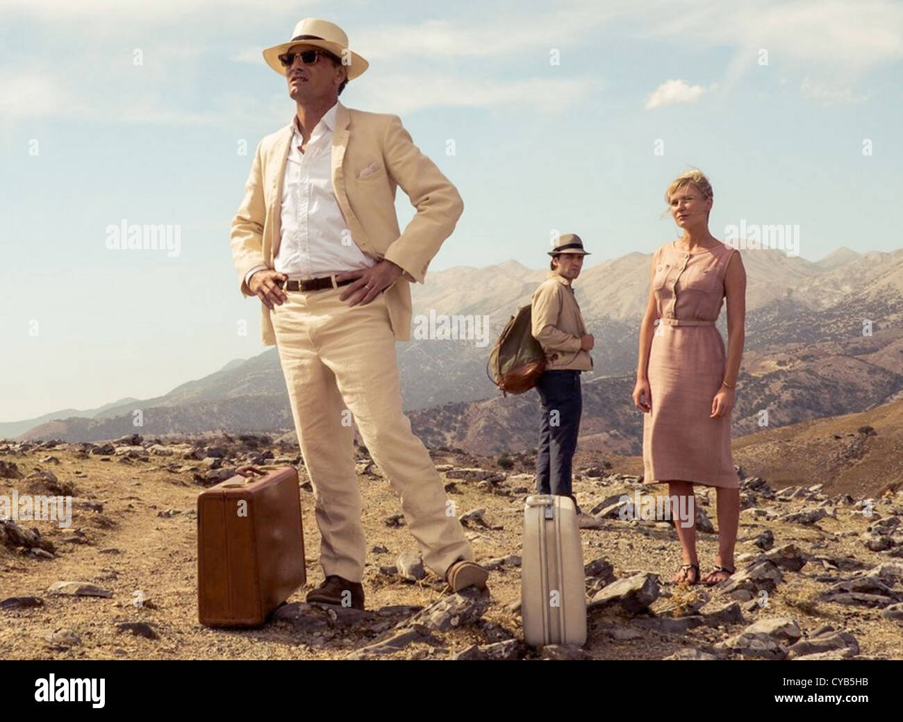 DIE zwei Gesichter des Januar 2013 Working Title Films mit von links: Vigo Mortensen, Kirsten Dunst und Oscar Isaac Stockfoto