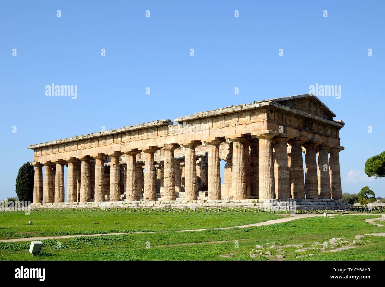 Tempel des Poseidon, Mitte 5. Jh. v. Chr.. Paestum, südlich von Neapel. Stockfoto