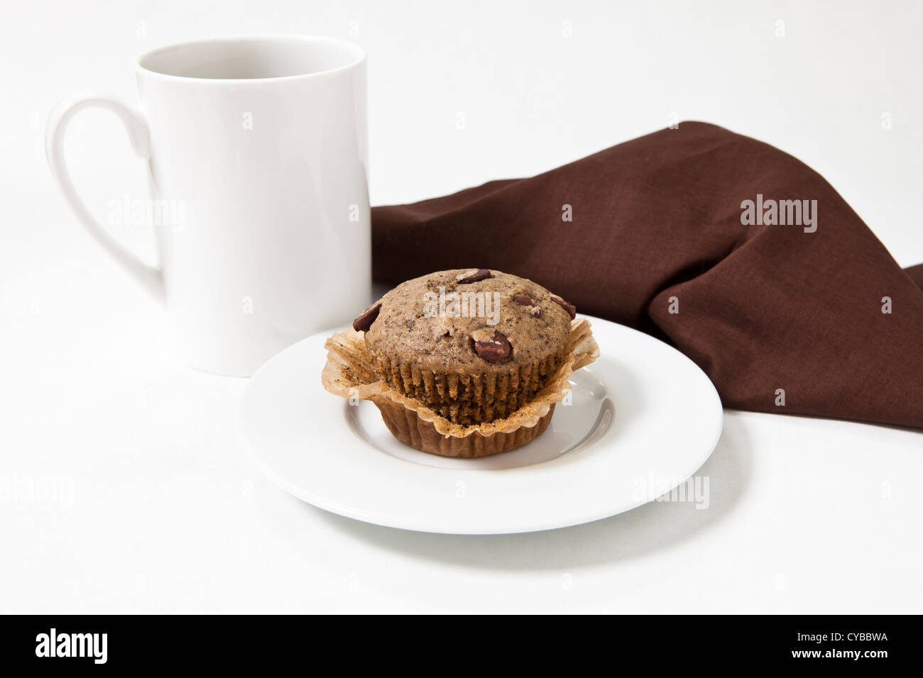Eine Tasse Kaffee und ein muffin Stockfoto