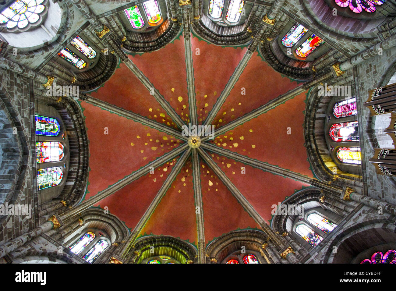 Romanische bemalte ovale Decke der St. Gereonskirche Kirche, Köln, Köln, Nordrhein-Westfalen, Deutschland Stockfoto