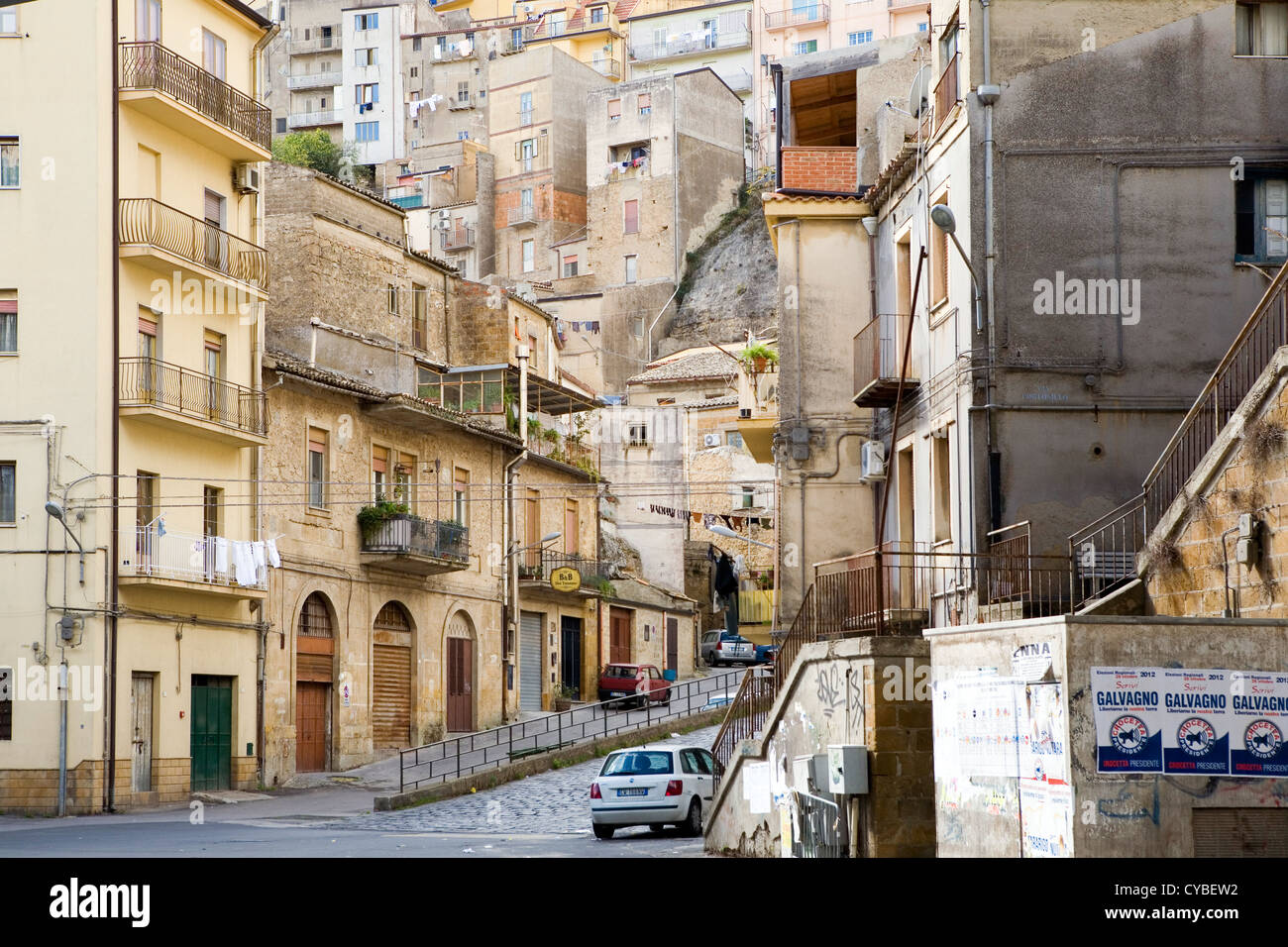 Blick auf die Stadt Enna, Sizilien, Italien Stockfoto