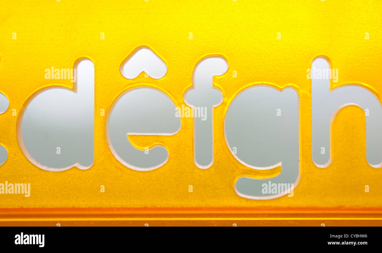 LetrasetRegel mit Buchstabenformen für präzise Zeichnung